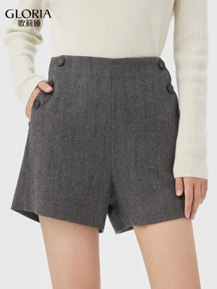 A-Shape Wool Shorts