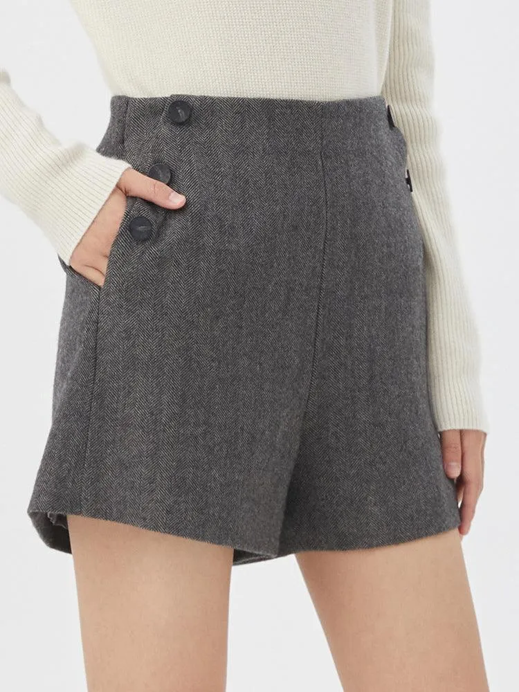 A-Shape Wool Shorts