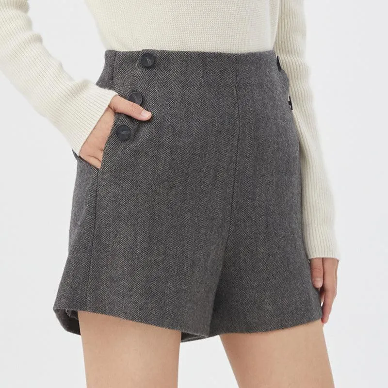 A-Shape Wool Shorts