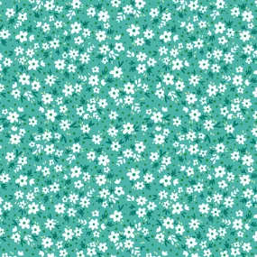 Benartex Snow Fall 17040 24 Paperwhites Aqua By The Yard