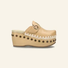 CLOG PLAIN LEATHER | Beige