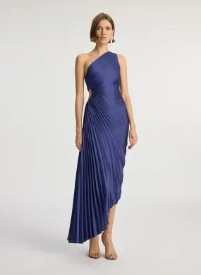 Delfina Satin Pleated Dress