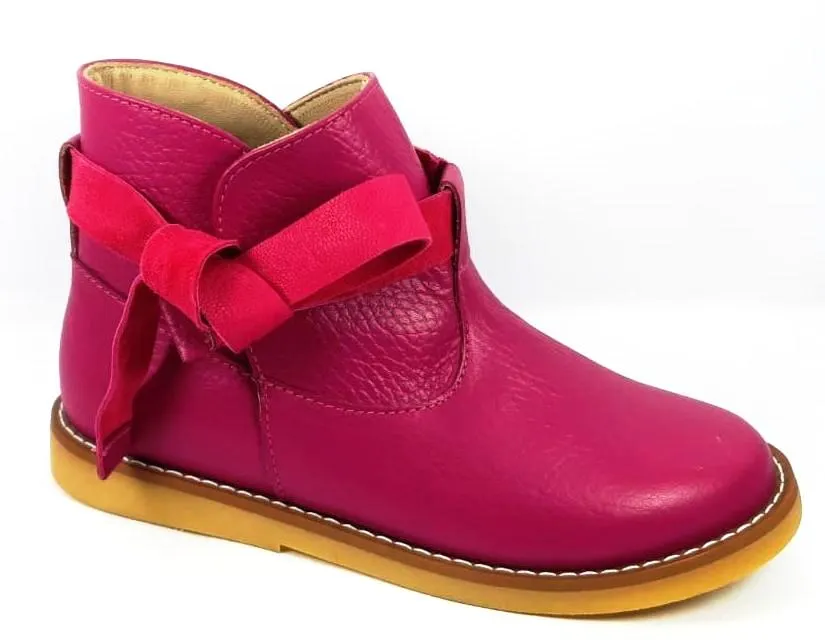 Elephantito Fuschia Leather Bootie