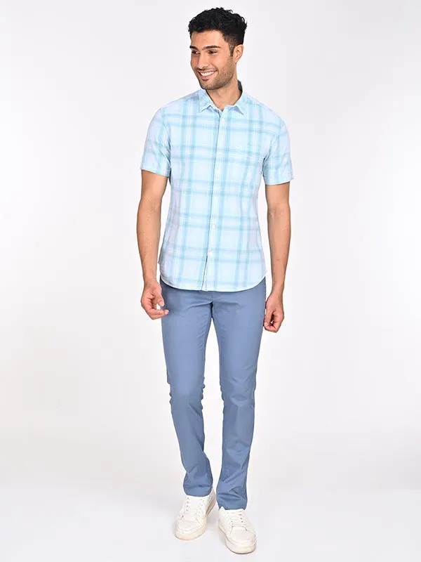 Men Checked Half Sleeve Cotton Shirt