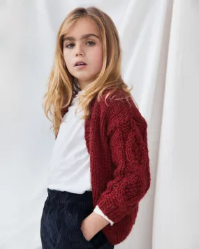 Mini Tommy: Red Wool Cardigan