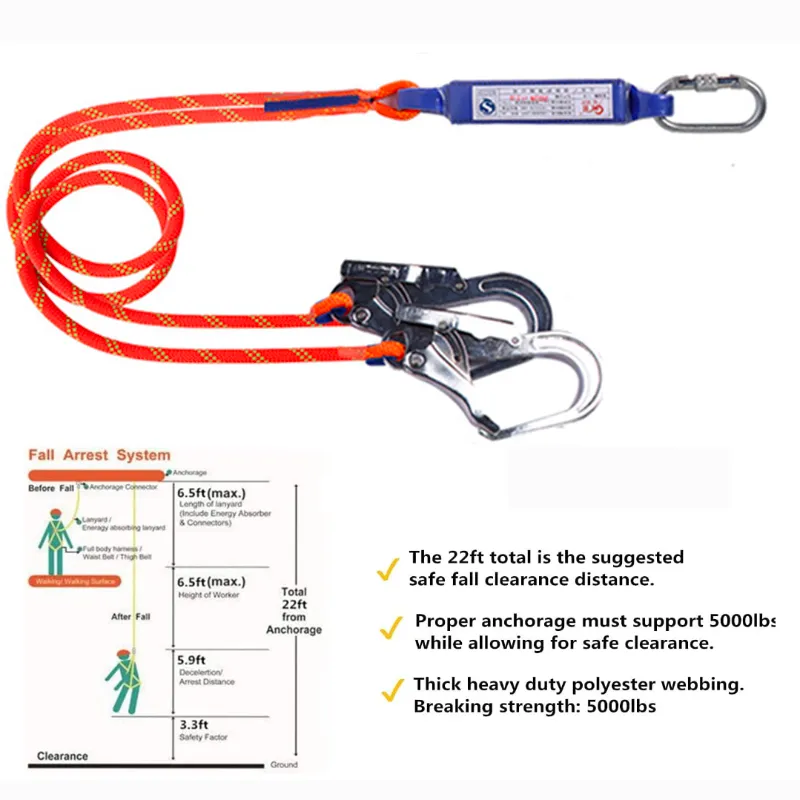 Outdoor Fall Protection Safety Harness Back Padded Climbing Gear