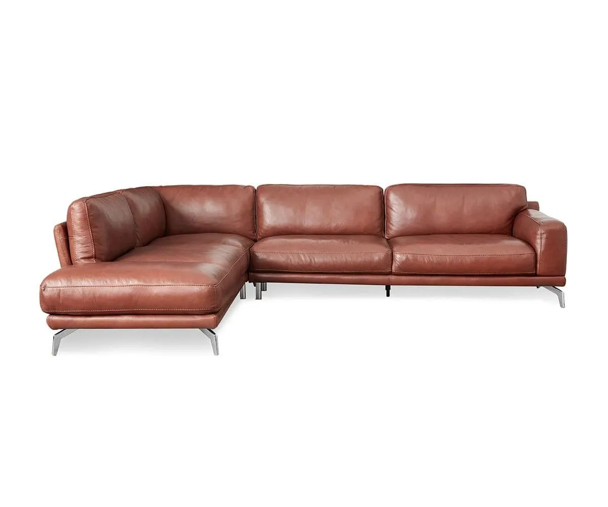 Peruna Leather Left Sectional