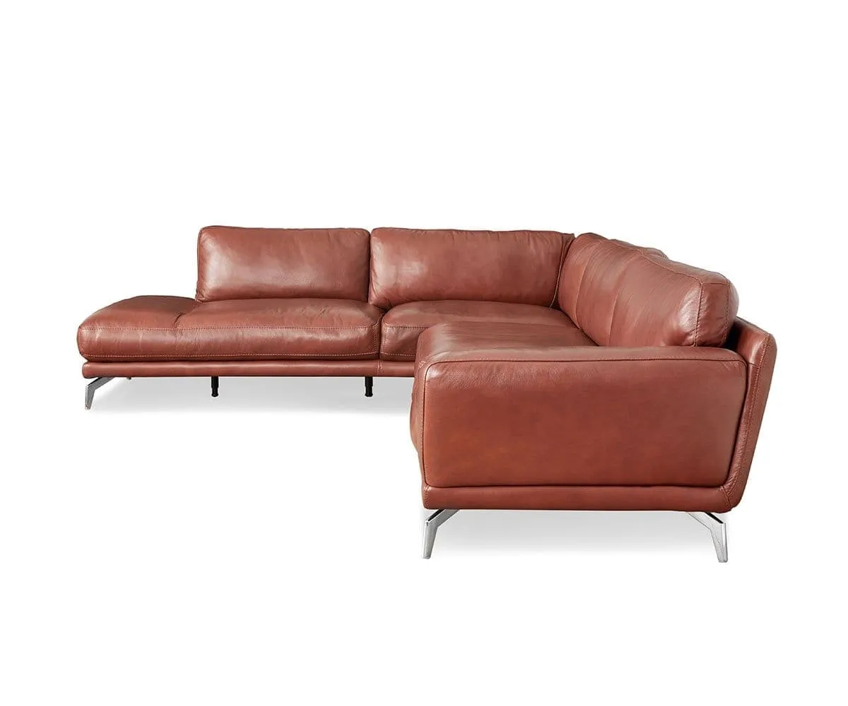 Peruna Leather Left Sectional